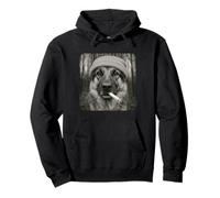 Smoking German Shepherd Dog Meme Cigarette Grunge Beanie Felpa con Cappuccio