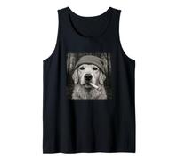 Smoking Golden Retriever Dog Meme Cigarette Grunge Beanie Canotta