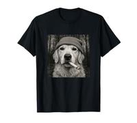 Smoking Golden Retriever Dog Meme Cigarette Grunge Beanie Maglietta
