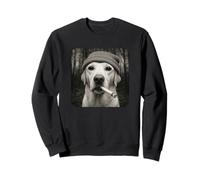 Smoking Labrador Retriever Dog Meme Cigarette Grunge Beanie Felpa