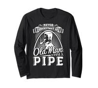 Smoking Pipe Shirt - Vecchio con Una Camicia a Pipa Maglia a Manica