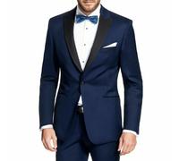 Smoking Uomo Blu Abito Nero Vestito Elegante Slim Fit Cerimonia Sartoriale VEQUE