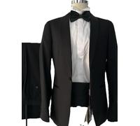 SMOKING UOMO NERO SLIM CERIMONIA COLLO SCIALLATO TG 46 48 50 52 54 56 58 ESTIVO
