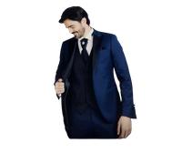 SMOKINK UOMO SPOSO FIRMATO FUSTENBERG BLU ABITO CERIMONIA TUXEDO WEDDING MAN
