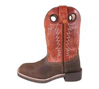 Smoky Mountain Boots | Bronco Series | Youth Western Boot | Square Toe | Genuine Leather Material | TPR Sole & Block Heel | Man-Made Lining & Leather Upper