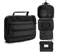 SMONT Trousse tattica da uomo, 24,1 cm, da appendere, per rasatura e igiene, da viaggio, per il bagno, nero