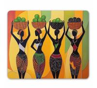 Smooffly African Gaming Mouse pad Custom, Four africano donna antiscivolo in gomma spessa grande tappetino per mouse