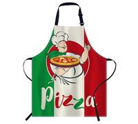 Smooffly Aprons for Home Kitchen A07, Bandiera italiana con cuoco pizza, 27x31 Inch