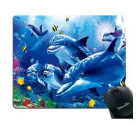 Smooffly Blue Mouse Pad Custom Blue Sea World Coral Dolphin Printed Mouse Pad Personality Desings Gaming Mouse Pad