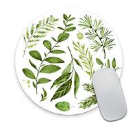 Smooffly Circular Mouse pad, Watercolor Leaves Mousepad, Wild Leaf Mouse pad, Round Mouse pad, Office Decor, Coworker Gift, Gift for Friend, Desk Accessories