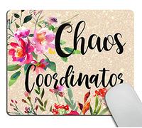 Smooffly Divertente Citazione Chaos Coordinatore Mouse Pad Accessori da Scrivania Mouse Pad Citazione Decorazione Ufficio, Acquerello Floreale Mouse Pad 9.5*7.9 Inch Gm-236.