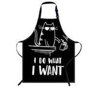 Smooffly Grembiule unisex con scritta "I Do What I want", regolabile, grembiule da cucina, da cuoco, da donna, per casa, cucina, ristorante, caffetteria, Faccio quello che voglio, 27x31 Inch