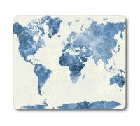Smooffly World Map Gaming Mouse pad Watercolor Bule World Map Mouse pad Non-Slip Rubber Mousepads