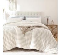 Smoofy Fluffy Twin Comforter Sets 2 Pieces - Cream White Fleece Fluffy Comforter Set, Luxury Fuzzy Twin Bedding Set, Soft Warm Comforter All Season, Heavy Faux Fur Comforter with Pillow Cases