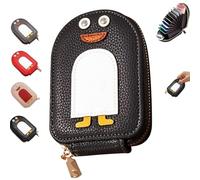 Smoohh Cute Penguins PU Credit Card Coin Wallet, Creative Cartoon Penguin Accordion Card Wallet, Card Holder Wallet For Women, Portable Penguin Card Holders(D)