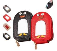 Smoohh Cute Penguins PU Credit Card Coin Wallet, Creative Cartoon Penguin Accordion Card Wallet, Card Holder Wallet For Women, Portable Penguin Card Holders(H)