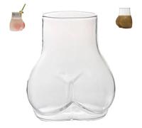 Smoohh Funny Sexy Butt Glass Cup, Cocktail Shot Ass Glass, Cute Funny Body Cup, Personalized Unique Office Sexy Glass Cup, Body Shaped Glass Cup for Home Bar Party(Transparent)