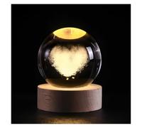 Smoohh Ludosphere Lamp, 3D Galaxy Crystal Ball Night Light, Galaxy Lights for Bedroom with LED Light Base, Crystal Ball Night Light Glass Ball Night Lamp(Heart)