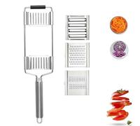 Smoohh Multi-Purpose Vegetable Slicer Cuts Set, Vegetable Slicer, Stainless Steel Grater & Vegetable Cutter, Multi Purpose Vegetable Slicer for Cheese Vegetable Fruit(3 in 1)