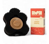Smoosh® Scrub per il corpo, sapone nero e 2 pezzi, ambra Santal, scrubber per il corpo in silicone con sapone incorporato per esfoliazione e pulizia della doccia