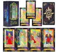 Smoostart 78 Tarocchi con Guida, Mazzo di Tarocchi Olografici Gioco di Lettura del Futuro con Scatola Colorata per Principianti e Giocatori Professionisti