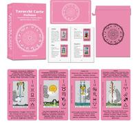 Smoostart Rosa Tarocchi Carte Italiano Per Principianti Con Significato, Tarocchi Con Guida Per Principianti, Include Un Bellissimo Sacchetto Per La Conservazione