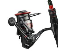 Smooth Drag Fishing Reel, Angling Wire Spool System, 3000 Size Compact Reel with High Torque Control, Aluminum Alloy Body Fishing Gear, Anti Slip Grip Design, Freshwater Saltwater Black Outdoor