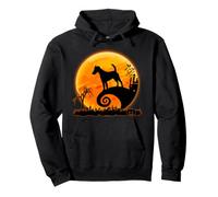 Smooth Fox Terrier Cane e Luna Divertente Costume di Felpa con Cappuccio