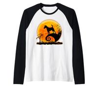 Smooth Fox Terrier Cane e Luna Divertente Costume di Maglia con Maniche Raglan