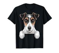Smooth Fox Terrier Funny Peeking Pocket SFT Foxie Dog Maglietta