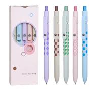 Smooth Gel Pens 5 Piece Ergonomic Fine Tip Black Ink Writing Stationery