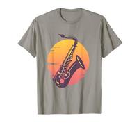 Smooth Jazz Sunset - Silhouette di sassofono sopra il tramonto Maglietta