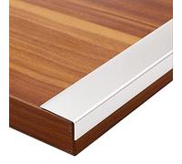 Smooth Stair Nosing Protector,Step Edge Trim Strips Wood to Tile, L-Molding Flooring Transition Strip, for Outdoor Indoor Staircases Pads(Silver,Long 110cm/43.3in)