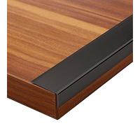 Smooth Stair Nosing Protector,Step Edge Trim Strips Wood to Tile, L-Molding Flooring Transition Strip, for Outdoor Indoor Staircases Pads(Black,Long 90cm/35.4in)