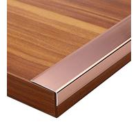 Smooth Stair Nosing Protector,Step Edge Trim Strips Wood to Tile, L-Molding Flooring Transition Strip, for Outdoor Indoor Staircases Pads(Rose Gold,Long 130cm/51.2in)