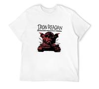 SMOOTH WILL Men's Iron Reagan Warning T-Shirt White S