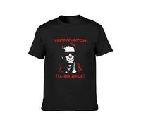 SMOOTH WILL Terminator Schwarzenegger I'll Be Back T-Shirt Mens Unisex Tee Black M