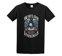 SMOOTH WILL Waylon Jennings Lonesome T-Shirt Funny Shirt Graphic Mens Tee Black S