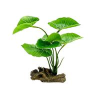 Smoothedo-Pets Decorazione per acquario, decorazione per acquario, amaca, 15,2 cm, in plastica, pianta artificiale per pesci rossi, piccoli acquari, rettili, piante in legno (verde tipo A)