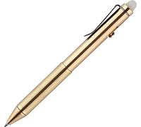 SMOOTHERPRO Cancellabile Penna a Sfera in Ottone EDC Bolt Action Penna per Ufficio Scuola Attività commerciale Colore Naturale(EP02GD)