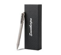 SMOOTHERPRO Penna a scatto in lega di titanio Compatibile con le Ricariche Pilot G2 Clip in Acciaio Inossidabile Pesante per Tremori Artrite Parkinson Colore Grigio sabbiato (RG340)