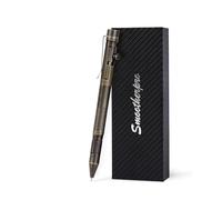 SMOOTHERPRO penna a sfera 2 in 1 Grafite | Penna in Ottone 54g | con Punta in Grafite | Ricariche Compatibili Pilot G2 | Design Vintage Industriale | Ideale per Regali Ufficio(PG02) | Nera