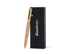 SMOOTHERPRO penna a sfera 2 in 1 Grafite | Penna in Ottone 54g | con Punta in Grafite | Ricariche Compatibili Pilot G2 | Design Vintage Industriale | Ideale per Regali Ufficio(PG01) | Colore Ottone