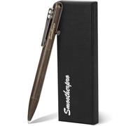 SMOOTHERPRO Penna a Sfera in Ottone Massiccio Compatibile con Ricariche Parker per EDC Firma Ufficio Scuola Attività Commerciale Colore Nero (SP02BK)