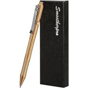 SMOOTHERPRO Penna a sfera in ottone massiccio con ricarica retrattile Compatibile con le Ricariche Pilot G2 Clip in Acciaio Inossidabile Pesante per Tremori Artrite Parkinson Colore Natura (RG336)
