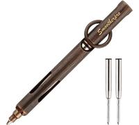 SMOOTHERPRO Penna a Sfera in Ottone Massiccio Mini Portatile per Firma Tascabile Ufficio Scuola Affari Colore Nero (MN01B)