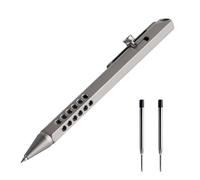 SMOOTHERPRO Penna Bolt Action Titanio Esagonale Leggera per EDC - Grigio | Design Cavo, Scrittura Professionale, Uso Quotidiano, Impugnatura Ergonomica, Tratto Preciso, per Ufficio, Scuola