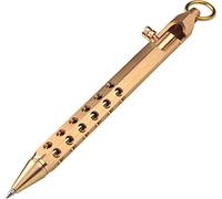 SMOOTHERPRO Penna Esagonale in Ottone Massiccio per EDC Colore Naturale | Penna Bolt Action, Scrittura Professionale, Uso Quotidiano, Impugnatura Ergonomica, Tratto Preciso, per Ufficio, Scuola
