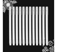 SMOOTHERPRO Penna gel bianca, Confezione da 12 penne bianche Punta da 0,6 mm Penne per schizzi bianche con evidenziazione per carte nere scure Disegno artistico Design Scrapbooking (S060-12)