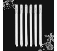 SMOOTHERPRO Penna gel bianca, Confezione da 6 penne bianche Punta da 0,6 mm Penne per schizzi bianche con evidenziazione per carte nere scure Disegno artistico Design Scrapbooking (S060-6)